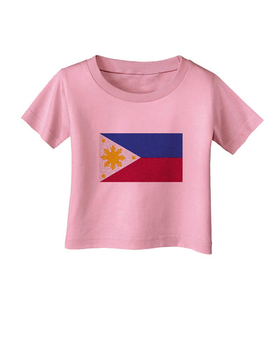 TooLoud Distressed Philippines Flag Infant T-Shirt-Infant T-Shirt-TooLoud-Candy-Pink-06-Months-Davson Sales