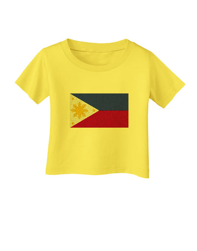 TooLoud Distressed Philippines Flag Infant T-Shirt-Infant T-Shirt-TooLoud-Yellow-06-Months-Davson Sales