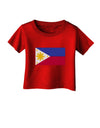 TooLoud Distressed Philippines Flag Infant T-Shirt Dark-Infant T-Shirt-TooLoud-Red-06-Months-Davson Sales