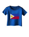 TooLoud Distressed Philippines Flag Infant T-Shirt Dark-Infant T-Shirt-TooLoud-Royal-Blue-06-Months-Davson Sales