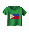 TooLoud Distressed Philippines Flag Infant T-Shirt Dark-Infant T-Shirt-TooLoud-Clover-Green-06-Months-Davson Sales