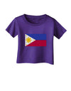 TooLoud Distressed Philippines Flag Infant T-Shirt Dark-Infant T-Shirt-TooLoud-Purple-06-Months-Davson Sales