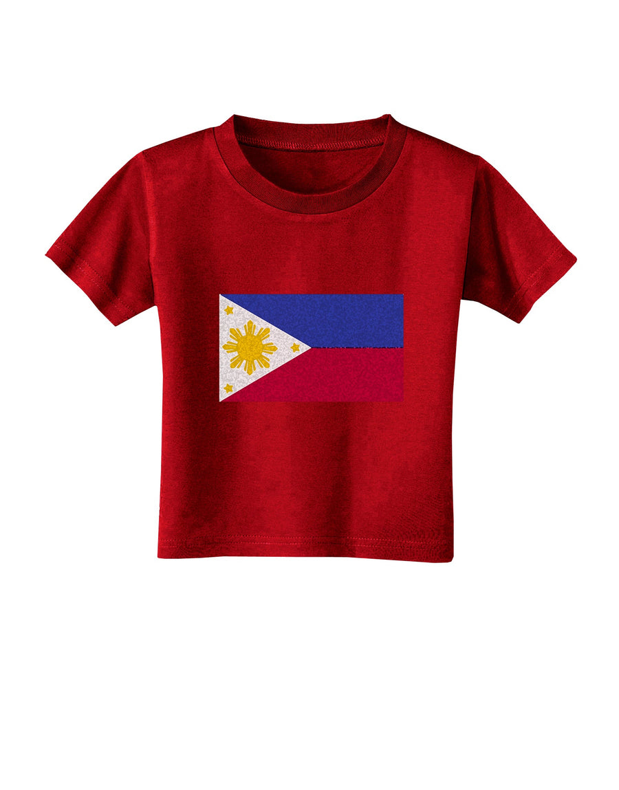 TooLoud Distressed Philippines Flag Toddler T-Shirt Dark-Toddler T-shirt-TooLoud-Black-2T-Davson Sales