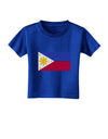 TooLoud Distressed Philippines Flag Toddler T-Shirt Dark-Toddler T-shirt-TooLoud-Royal-Blue-2T-Davson Sales