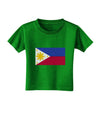 TooLoud Distressed Philippines Flag Toddler T-Shirt Dark-Toddler T-shirt-TooLoud-Clover-Green-2T-Davson Sales