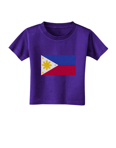 TooLoud Distressed Philippines Flag Toddler T-Shirt Dark-Toddler T-shirt-TooLoud-Purple-2T-Davson Sales
