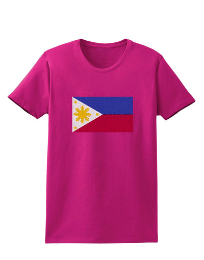 TooLoud Distressed Philippines Flag Womens Dark T-Shirt-Womens T-Shirt-TooLoud-Hot-Pink-Small-Davson Sales