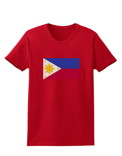TooLoud Distressed Philippines Flag Womens Dark T-Shirt-Womens T-Shirt-TooLoud-Red-X-Small-Davson Sales