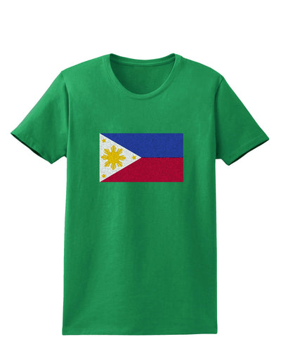 TooLoud Distressed Philippines Flag Womens Dark T-Shirt-Womens T-Shirt-TooLoud-Kelly-Green-X-Small-Davson Sales