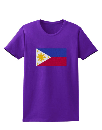 TooLoud Distressed Philippines Flag Womens Dark T-Shirt-Womens T-Shirt-TooLoud-Purple-X-Small-Davson Sales