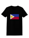 TooLoud Distressed Philippines Flag Womens Dark T-Shirt-Womens T-Shirt-TooLoud-Black-X-Small-Davson Sales