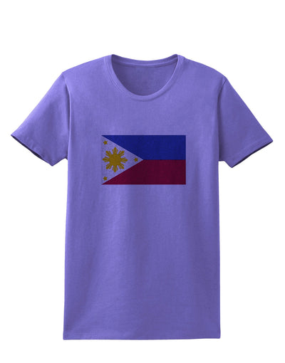 TooLoud Distressed Philippines Flag Womens T-Shirt-Womens T-Shirt-TooLoud-Violet-X-Small-Davson Sales