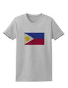 TooLoud Distressed Philippines Flag Womens T-Shirt-Womens T-Shirt-TooLoud-AshGray-X-Small-Davson Sales