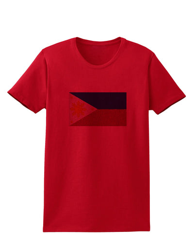 TooLoud Distressed Philippines Flag Womens T-Shirt-Womens T-Shirt-TooLoud-Red-X-Small-Davson Sales