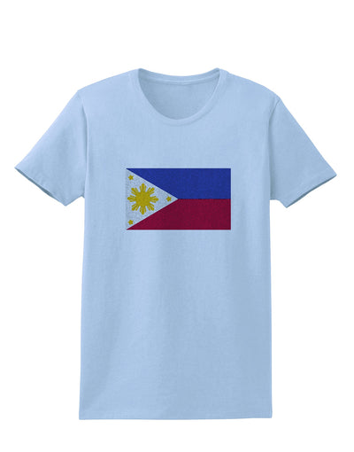 TooLoud Distressed Philippines Flag Womens T-Shirt-Womens T-Shirt-TooLoud-Light-Blue-X-Small-Davson Sales