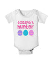 TooLoud Eggspert Hunter - Easter - Pink Baby Romper Bodysuit-Baby Romper-TooLoud-White-06-Months-Davson Sales