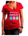 TooLoud Eggspert Hunter - Easter - Pink Juniors V-Neck Dark T-Shirt-Womens V-Neck T-Shirts-TooLoud-Red-Juniors Fitted Small-Davson Sales