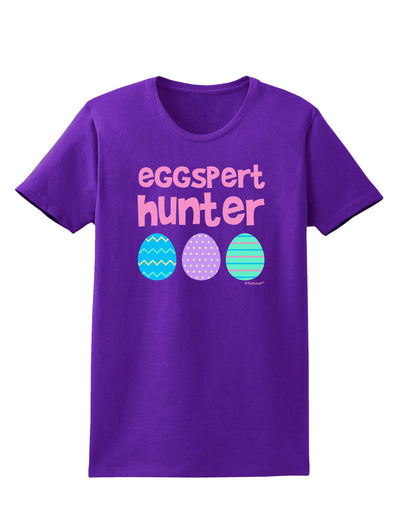 TooLoud Eggspert Hunter - Easter - Pink Womens Dark T-Shirt-Womens T-Shirt-TooLoud-Purple-X-Small-Davson Sales