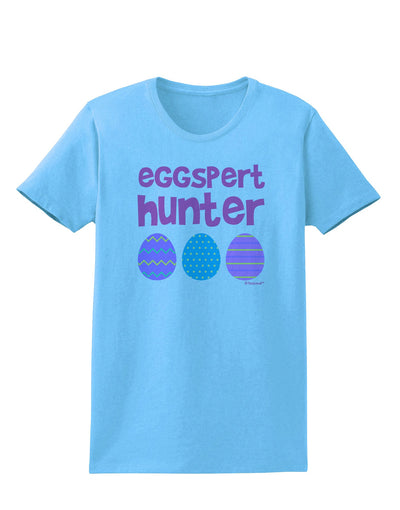 TooLoud Eggspert Hunter - Easter - Pink Womens T-Shirt-Womens T-Shirt-TooLoud-Aquatic-Blue-X-Small-Davson Sales