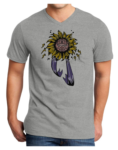 TooLoud Epilepsy Awareness Adult V-Neck T-shirt-Mens V-Neck T-Shirt-TooLoud-HeatherGray-Small-Davson Sales