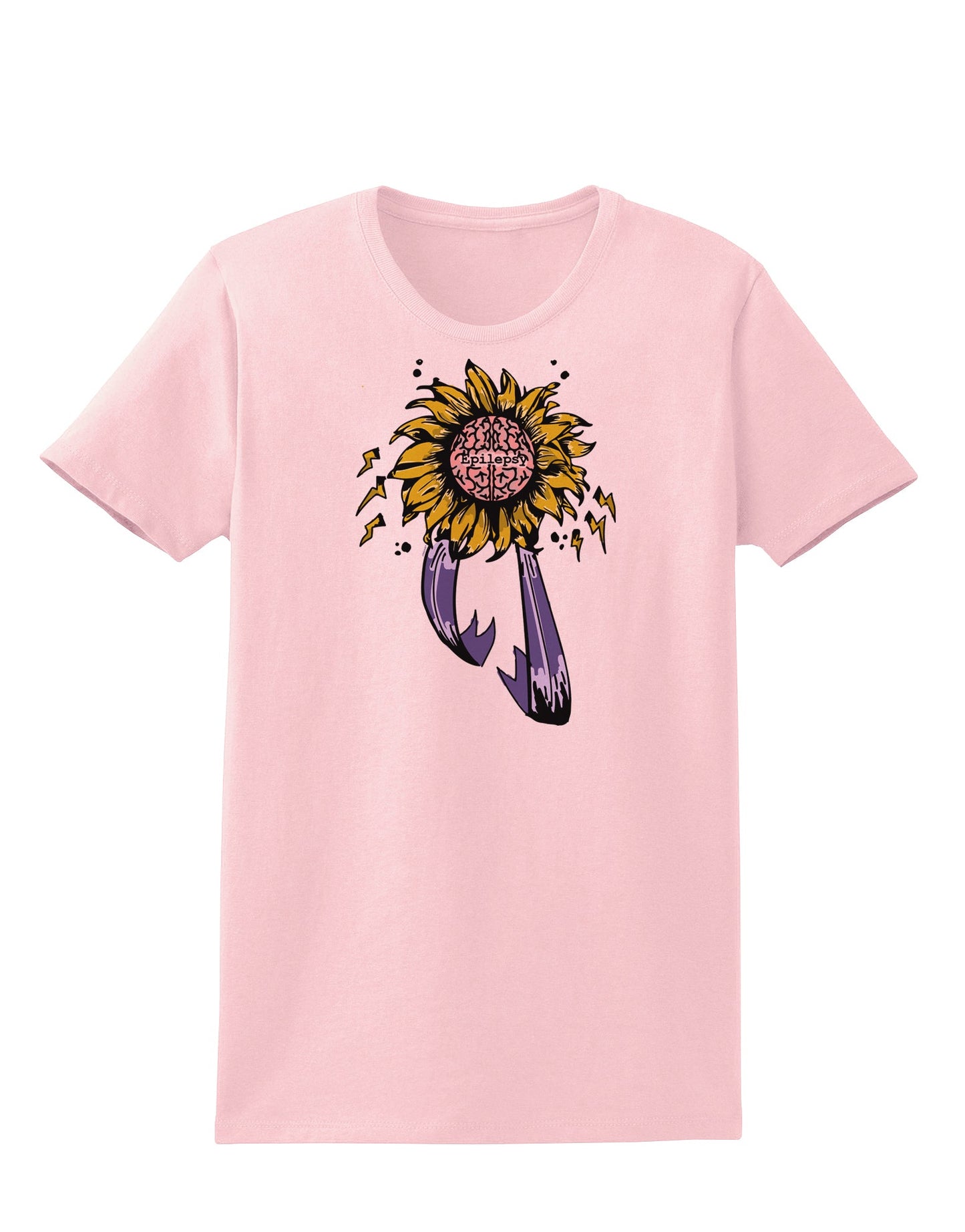 TooLoud Epilepsy Awareness Womens T-Shirt-Womens T-Shirt-TooLoud-PalePink-X-Small-Davson Sales