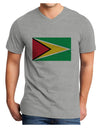 TooLoud Guyana Flag Adult V-Neck T-shirt-Mens V-Neck T-Shirt-TooLoud-HeatherGray-Small-Davson Sales