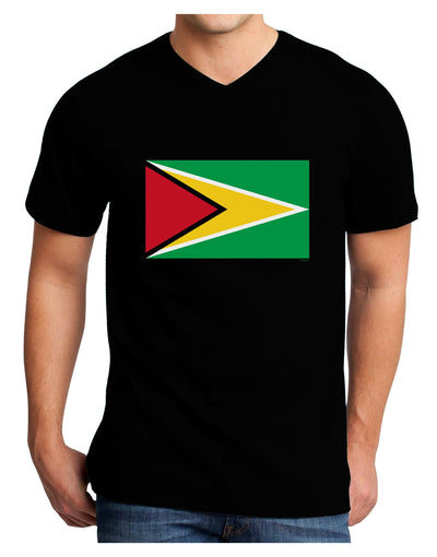 TooLoud Guyana Flag Dark Adult Dark V-Neck T-Shirt-Mens V-Neck T-Shirt-TooLoud-Black-Small-Davson Sales