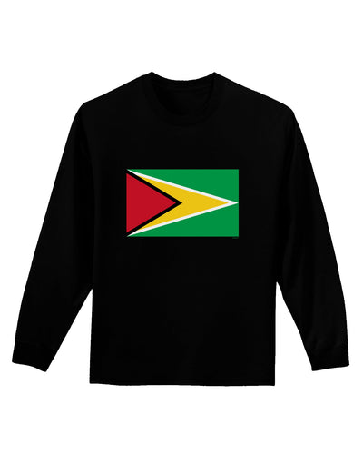 TooLoud Guyana Flag Dark Adult Long Sleeve Dark T-Shirt-Long Sleeve Shirt-TooLoud-Black-Small-Davson Sales