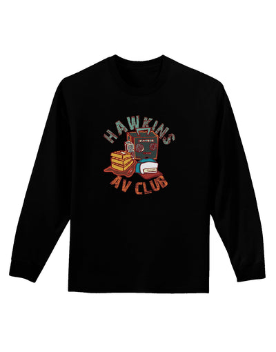 TooLoud Hawkins AV Club Dark Adult Long Sleeve Dark T-Shirt-Long Sleeve Shirt-TooLoud-Black-Small-Davson Sales