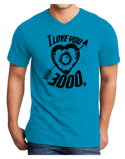 TooLoud I Love You 3000 Adult V-Neck T-shirt-Mens V-Neck T-Shirt-TooLoud-Turquoise-Small-Davson Sales