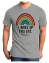 TooLoud I Woke Up This Gay Adult V-Neck T-shirt-Mens V-Neck T-Shirt-TooLoud-HeatherGray-Small-Davson Sales