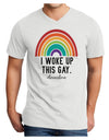 TooLoud I Woke Up This Gay Adult V-Neck T-shirt-Mens V-Neck T-Shirt-TooLoud-White-Small-Davson Sales