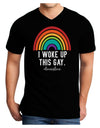 TooLoud I Woke Up This Gay Dark Adult Dark V-Neck T-Shirt-Mens V-Neck T-Shirt-TooLoud-Black-Small-Davson Sales