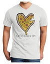 TooLoud I gave you a Pizza my Heart Adult V-Neck T-shirt-Mens V-Neck T-Shirt-TooLoud-White-Small-Davson Sales