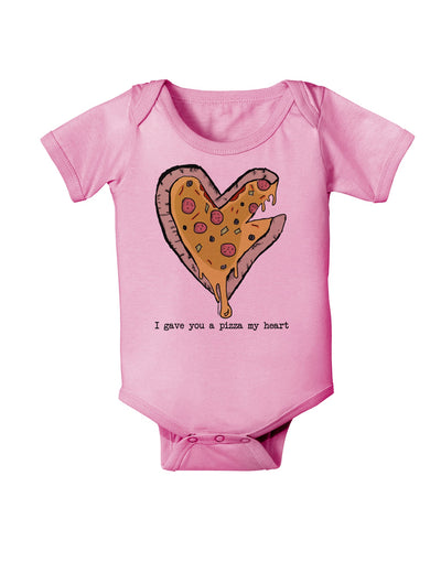 TooLoud I gave you a Pizza my Heart Baby Romper Bodysuit-Baby Romper-TooLoud-Pink-06-Months-Davson Sales