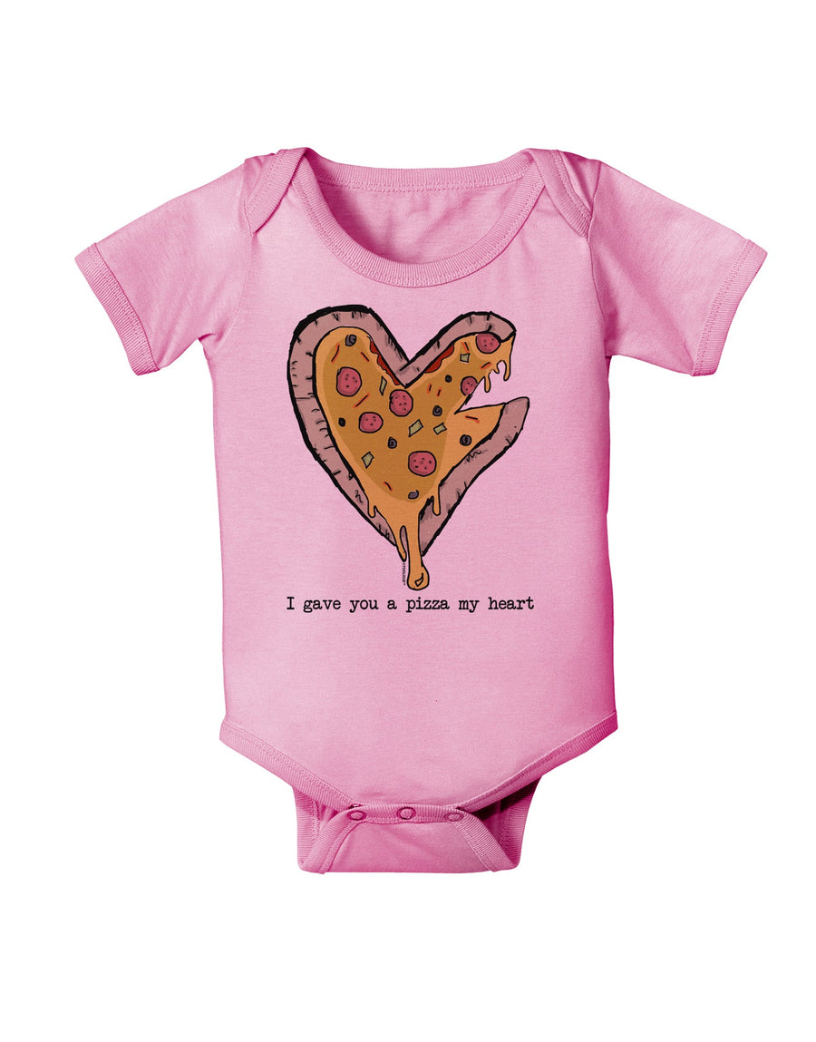 TooLoud I gave you a Pizza my Heart Baby Romper Bodysuit-Baby Romper-TooLoud-White-06-Months-Davson Sales
