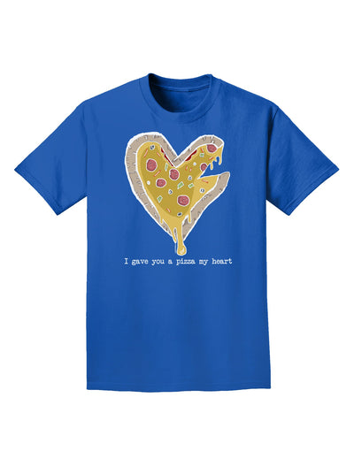 TooLoud I gave you a Pizza my Heart Dark Adult Dark T-Shirt-Mens-Tshirts-TooLoud-Royal-Blue-Small-Davson Sales