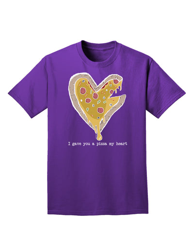 TooLoud I gave you a Pizza my Heart Dark Adult Dark T-Shirt-Mens-Tshirts-TooLoud-Purple-Small-Davson Sales