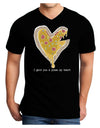 TooLoud I gave you a Pizza my Heart Dark Adult Dark V-Neck T-Shirt-Mens V-Neck T-Shirt-TooLoud-Black-Small-Davson Sales