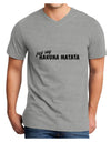 TooLoud Just Say Hakuna Matata Adult V-Neck T-shirt-Mens V-Neck T-Shirt-TooLoud-HeatherGray-Small-Davson Sales