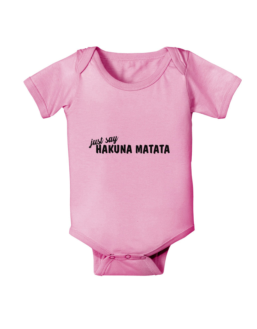 TooLoud Just Say Hakuna Matata Baby Romper Bodysuit-Baby Romper-TooLoud-White-06-Months-Davson Sales