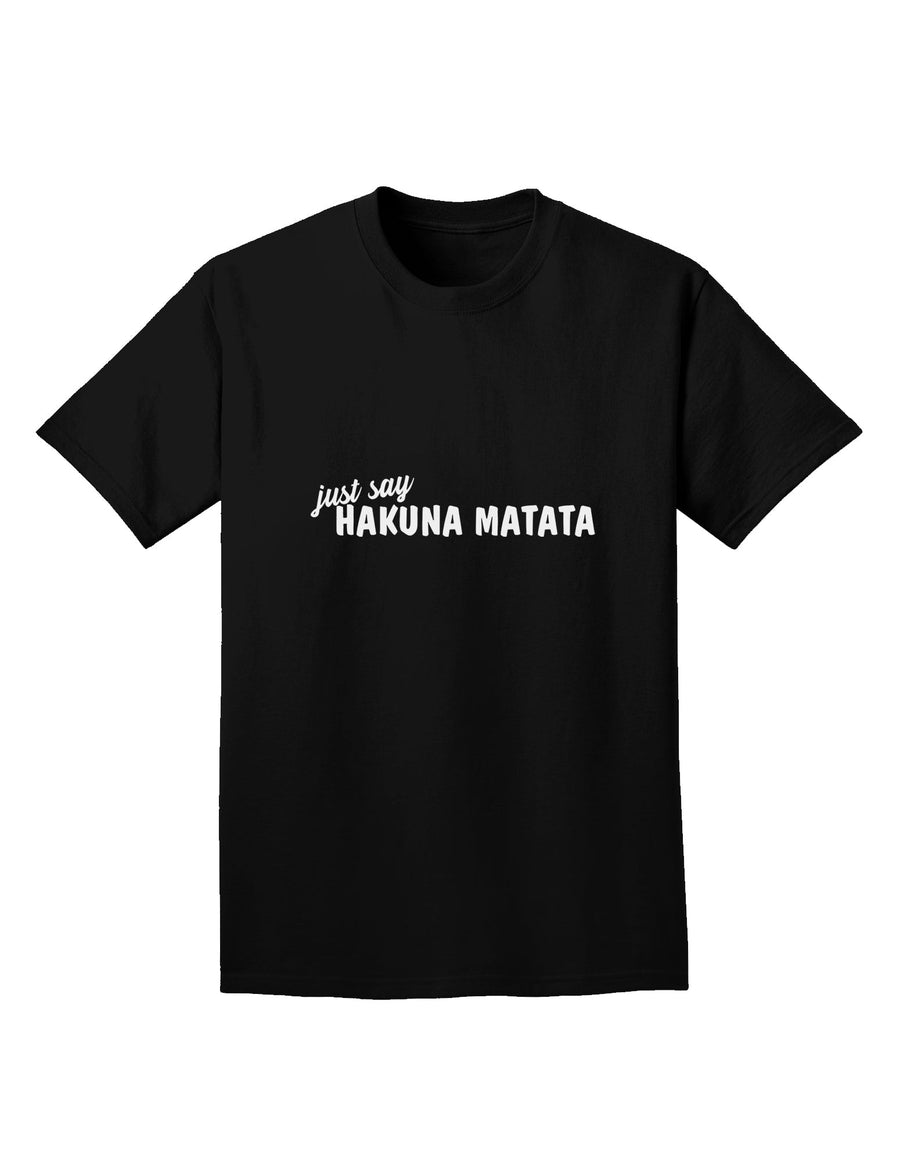 TooLoud Just Say Hakuna Matata Dark Adult Dark T-Shirt-Mens-Tshirts-TooLoud-Purple-Small-Davson Sales