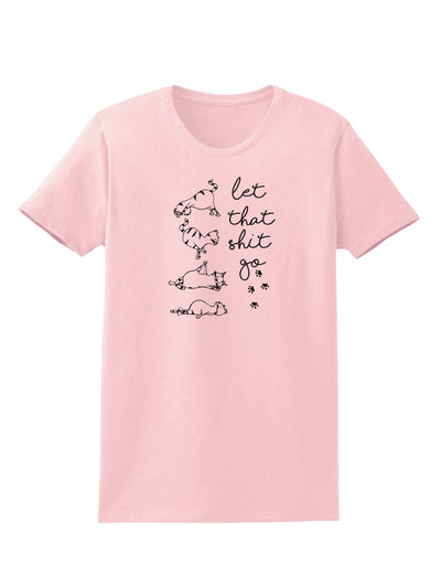 TooLoud Let That Shit Go Cat Yoga Womens T-Shirt-Womens T-Shirt-TooLoud-PalePink-X-Small-Davson Sales