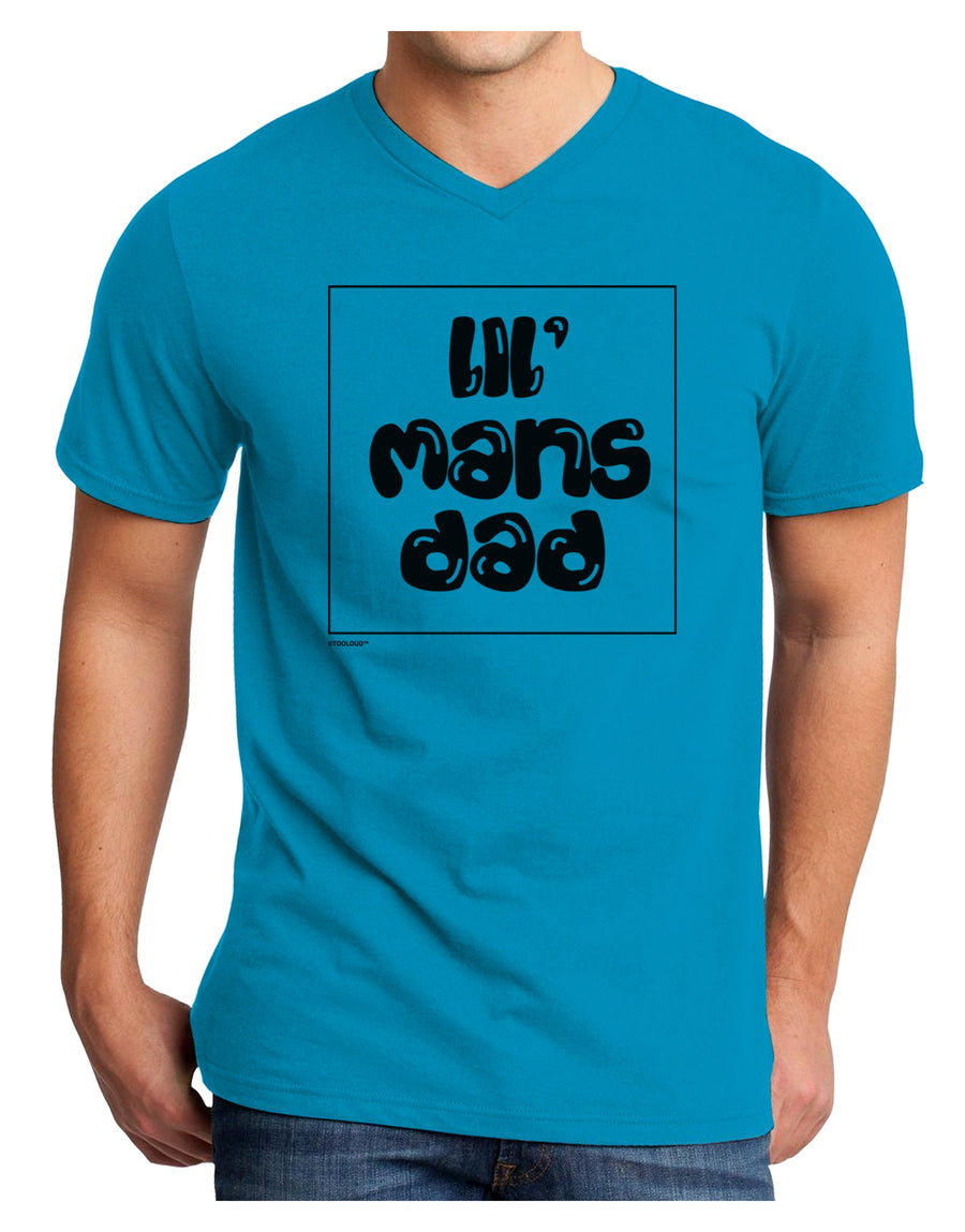 TooLoud Lil Mans Dad Adult Dark V-Neck T-Shirt-Mens V-Neck T-Shirt-TooLoud-Black-Small-Davson Sales