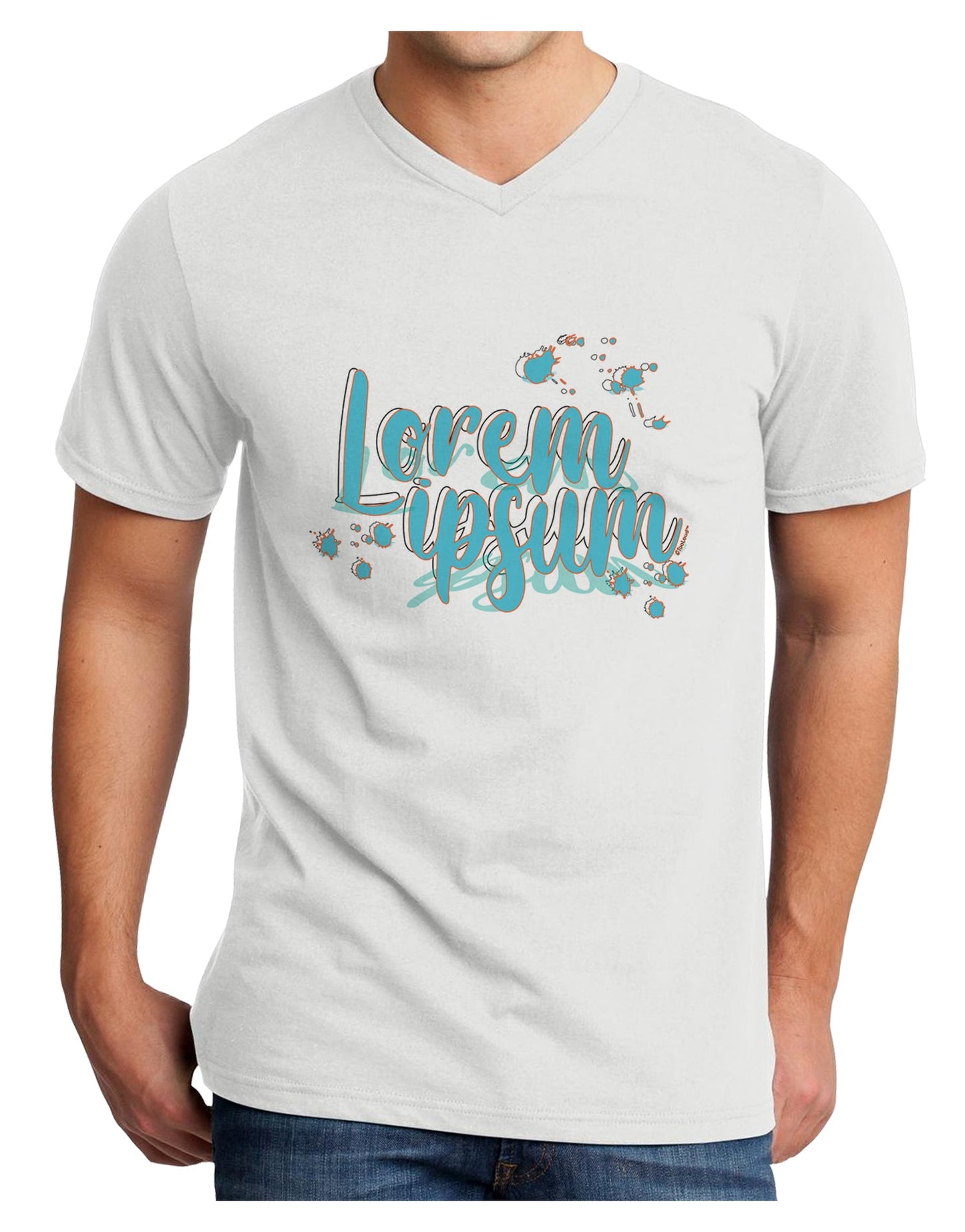 TooLoud Lorem Ipsum Adult V-Neck T-shirt-Mens V-Neck T-Shirt-TooLoud-White-Small-Davson Sales