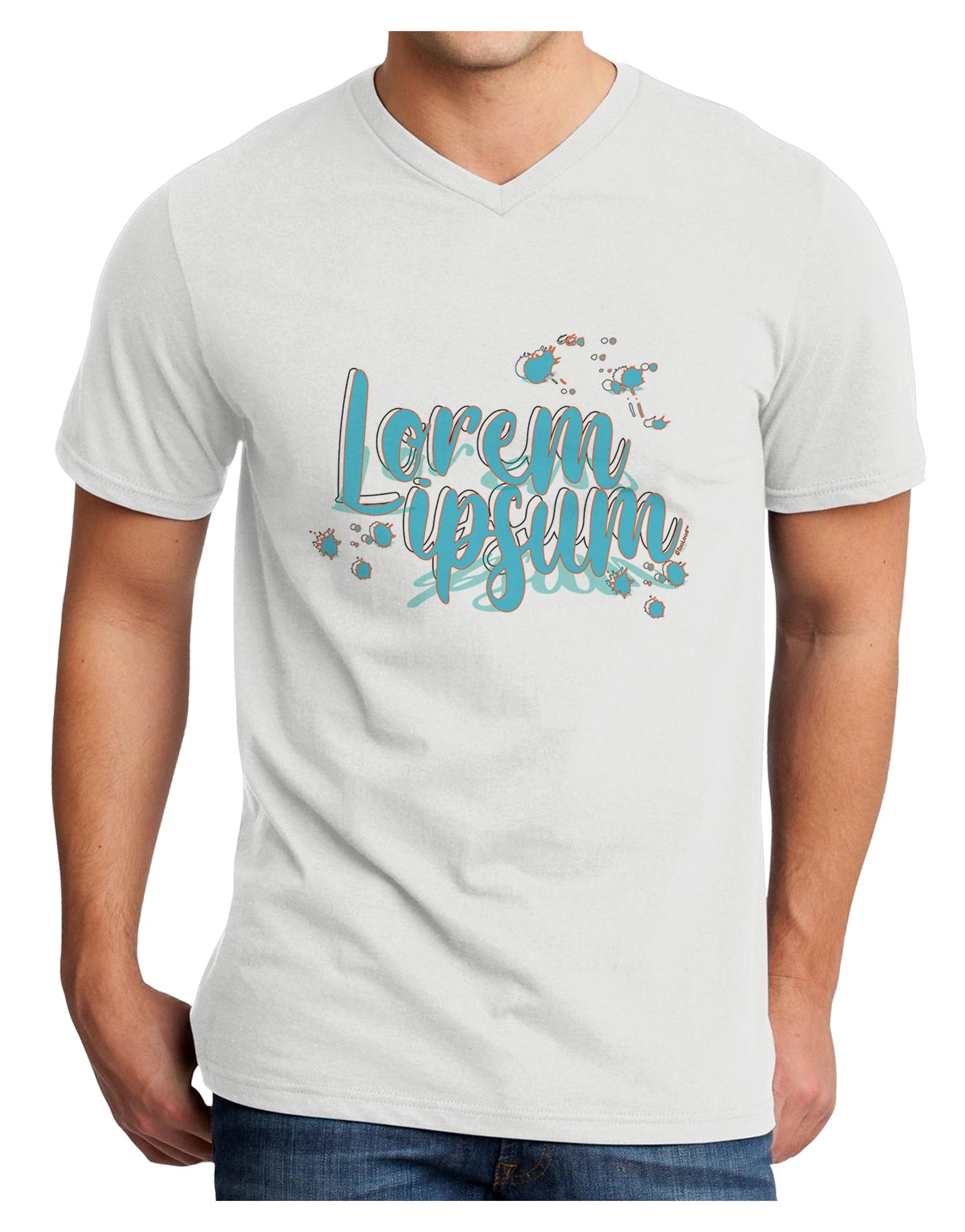 TooLoud Lorem Ipsum Adult V-Neck T-shirt-Mens V-Neck T-Shirt-TooLoud-White-Small-Davson Sales