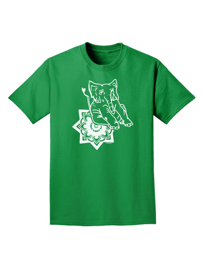 TooLoud Mandala Baby Elephant Adult Dark T-Shirt-Mens-Tshirts-TooLoud-Kelly-Green-Small-Davson Sales