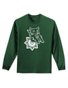 TooLoud Mandala Baby Elephant Adult Long Sleeve Dark T-Shirt-Long Sleeve Shirt-TooLoud-Dark-Green-Small-Davson Sales