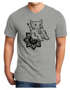 TooLoud Mandala Baby Elephant Adult V-Neck T-shirt-Mens V-Neck T-Shirt-TooLoud-HeatherGray-Small-Davson Sales
