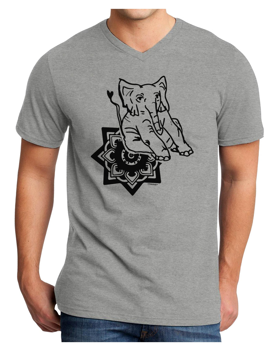 TooLoud Mandala Baby Elephant Adult V-Neck T-shirt-Mens V-Neck T-Shirt-TooLoud-White-Small-Davson Sales